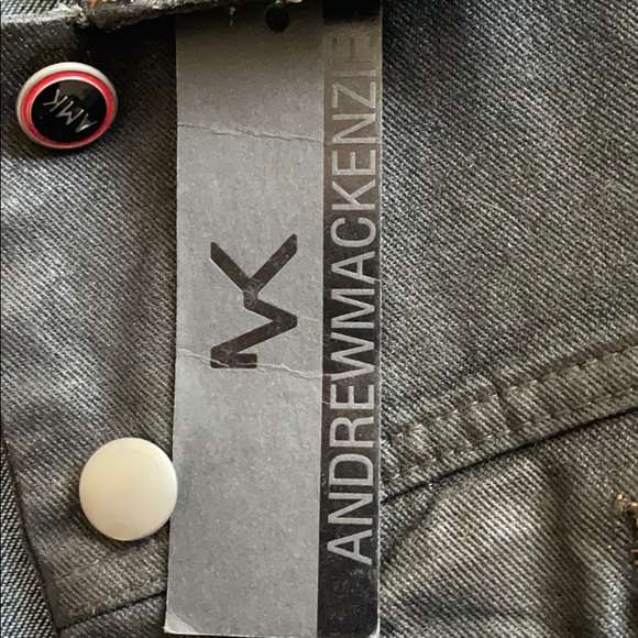 Andrew Mackenzie denim cropped black jacket Sz 38 - Picture 13 of 13